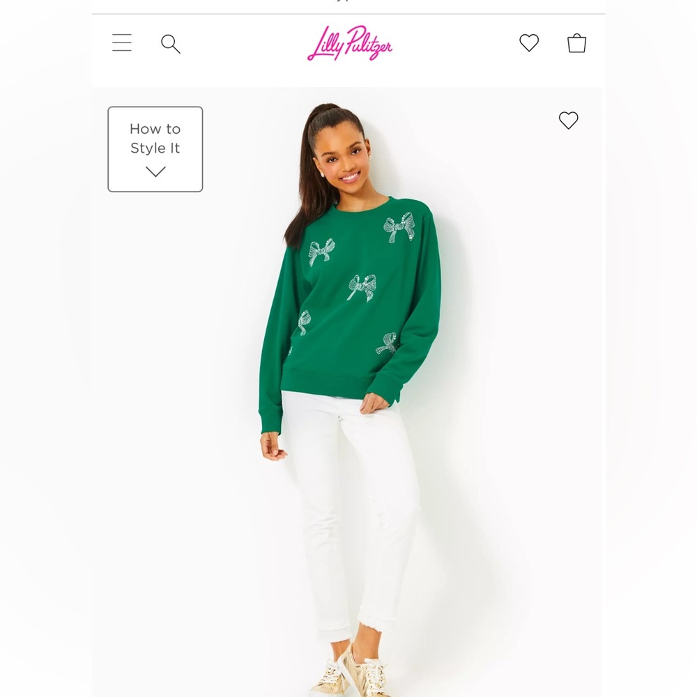 NET Lily Pulitzer Ballad Cotton Sweatshirt Size Medium